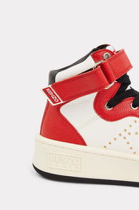 Kenzo Hoops high-top trainers in leather - Medium Red