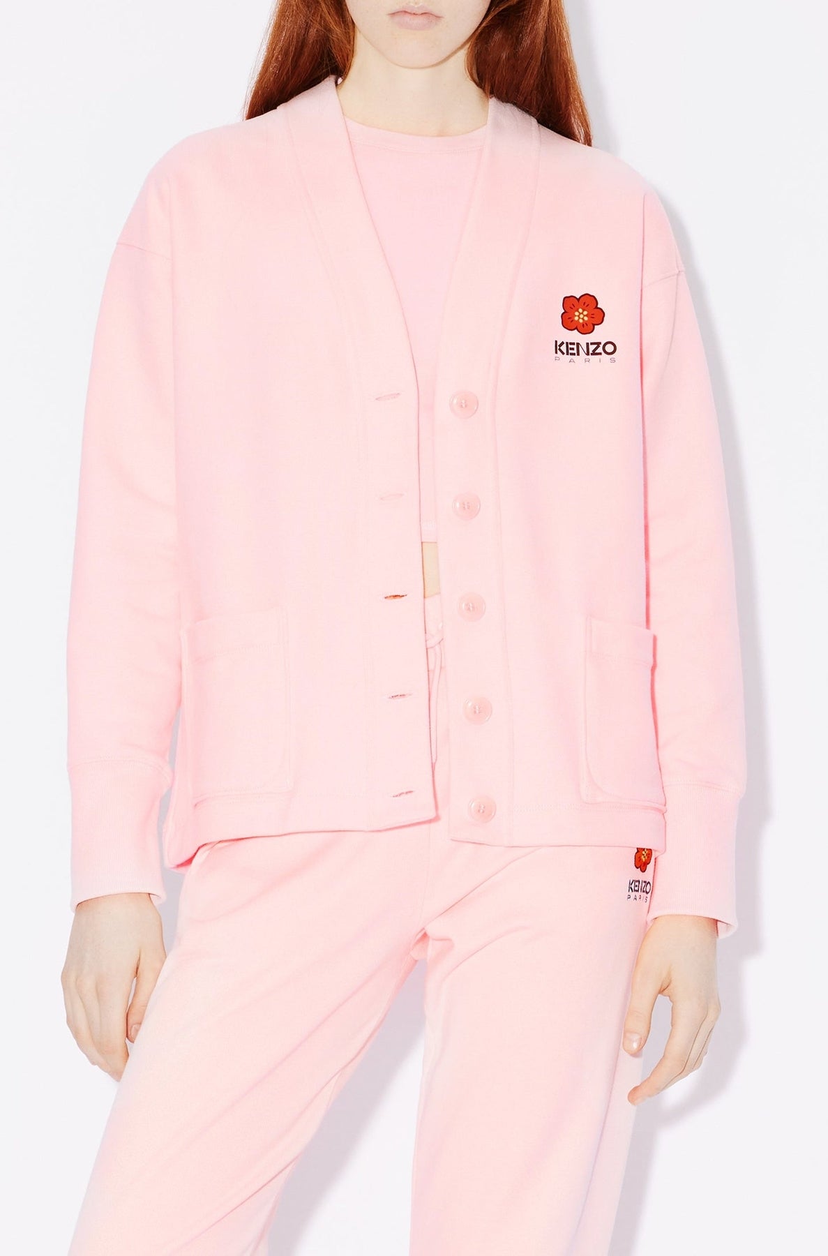 Cardigan Boke Flower - Faded Pink