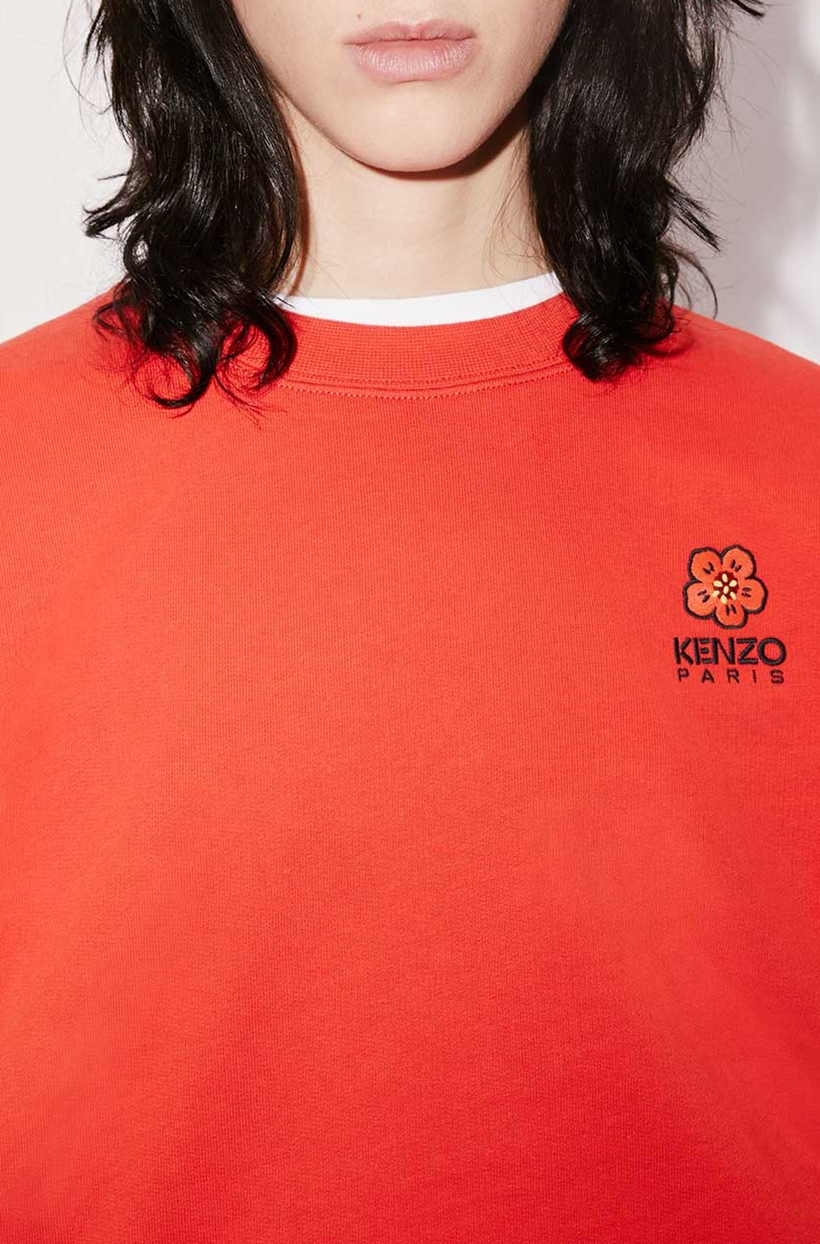 Sweatshirt brodé "Boke Flower" - Medium Red