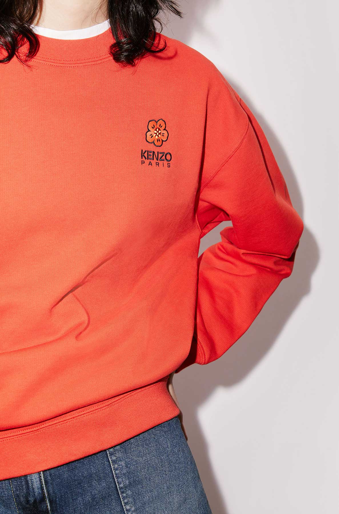 Sweatshirt brodé "Boke Flower" - Medium Red