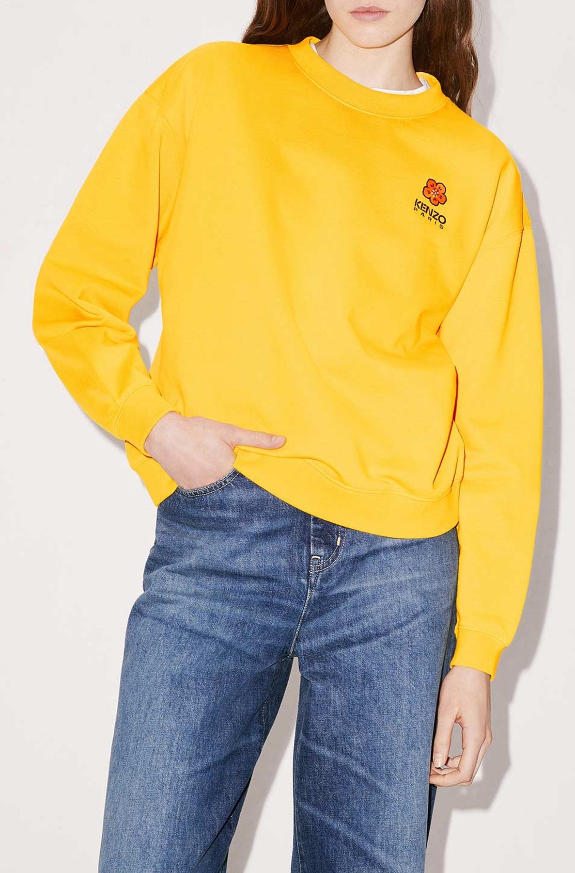 Sweatshirt brodé "Boke Flower" - Golden Yellow