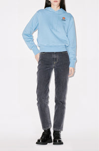 Sweatshirt à capuche brodé "Boke Flower" - Cyan