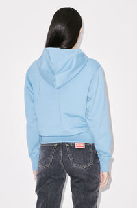 Sweatshirt à capuche brodé "Boke Flower" - Cyan