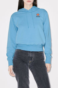 Sweatshirt à capuche brodé "Boke Flower" - Cyan