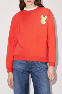Rabbit Crest Sweatshirt - Medium Red