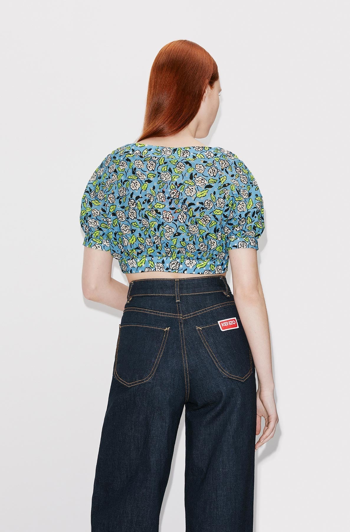 Blouse à broderie anglaise - Cyan