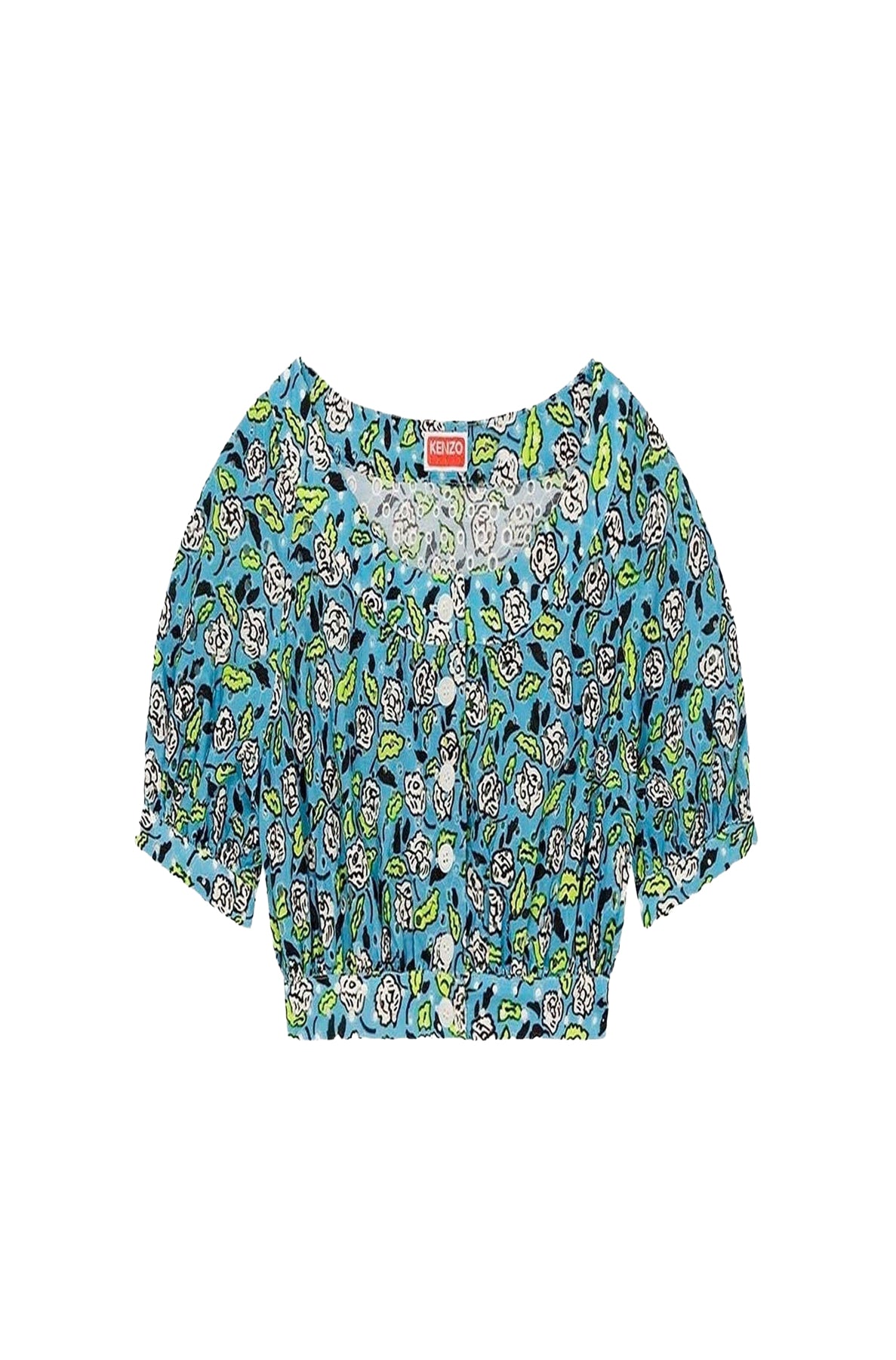 Blouse à broderie anglaise - Cyan