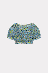 Blouse à broderie anglaise - Cyan