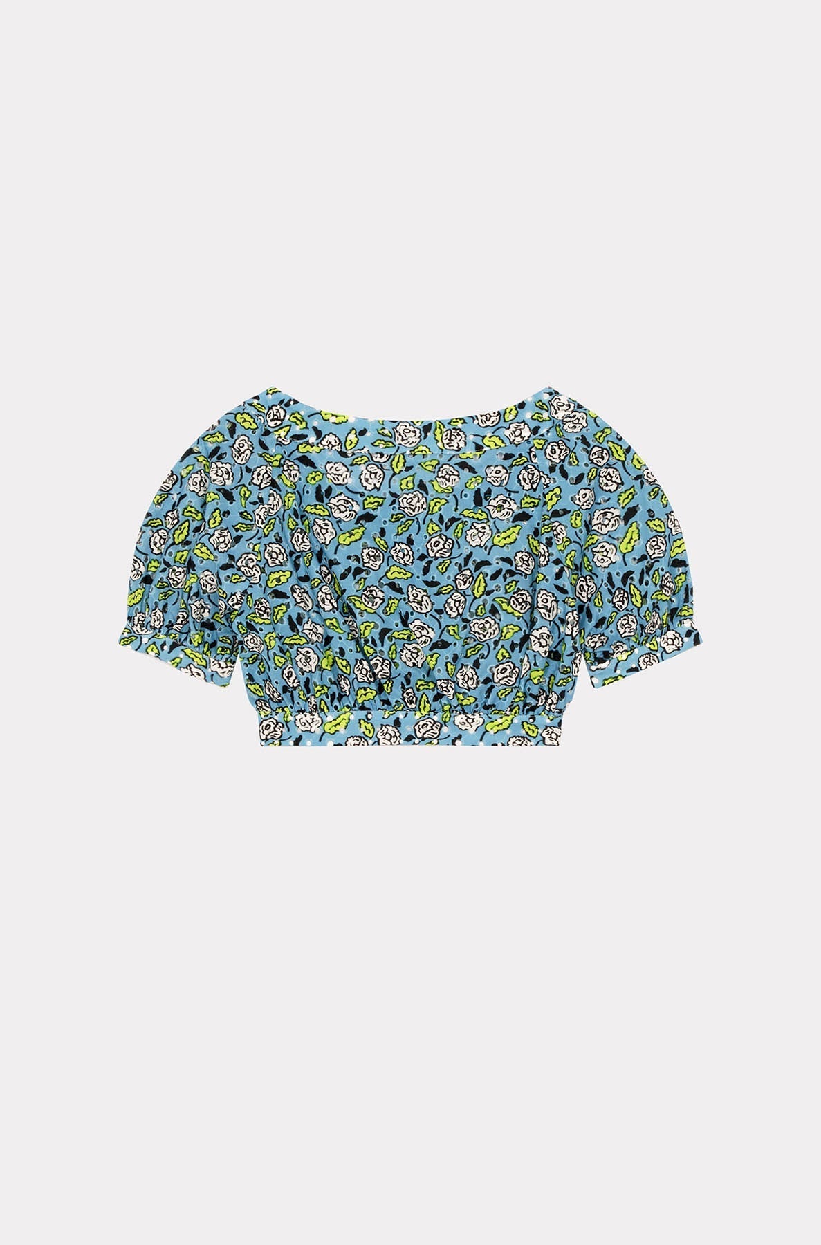 Blouse à broderie anglaise - Cyan