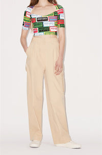 Blouse courte Kenzo Labels - Multicolor