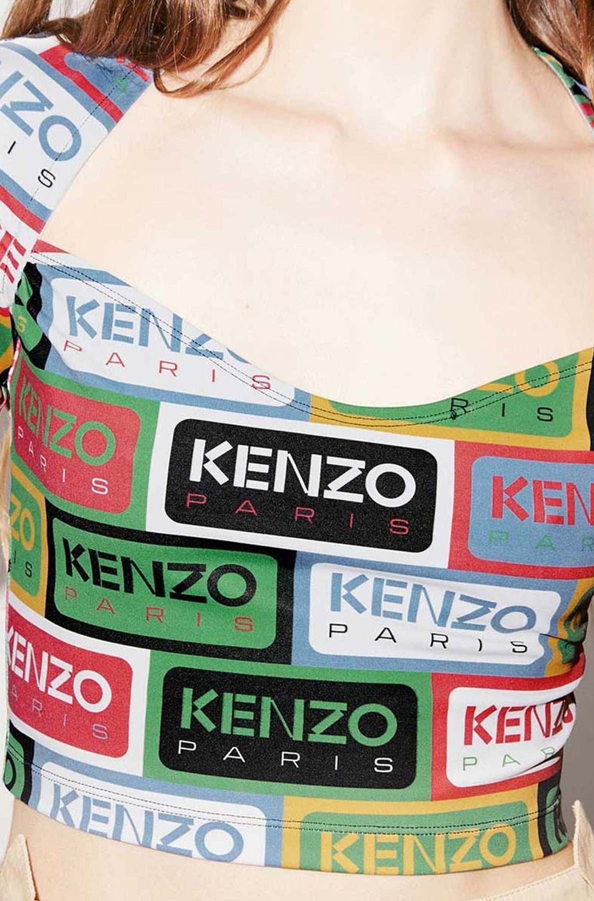 Blouse courte Kenzo Labels - Multicolor