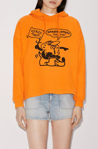 Boke Boy Travels" hooded t-shirt - Medium Orange