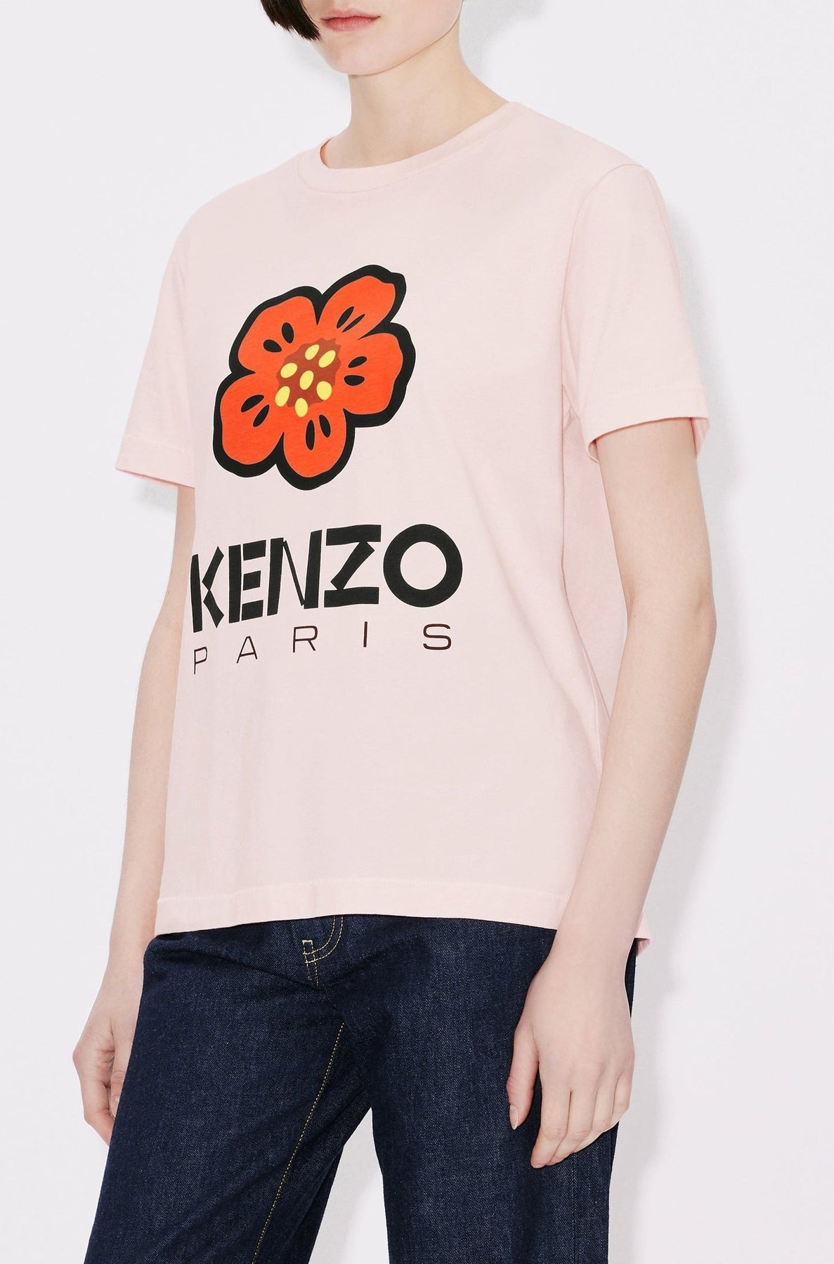 Loose Boke Flower T-shirt - Faded Pink