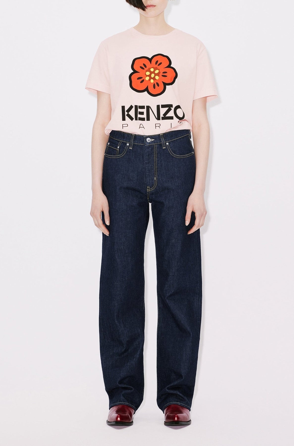 Loose Boke Flower T-shirt - Faded Pink
