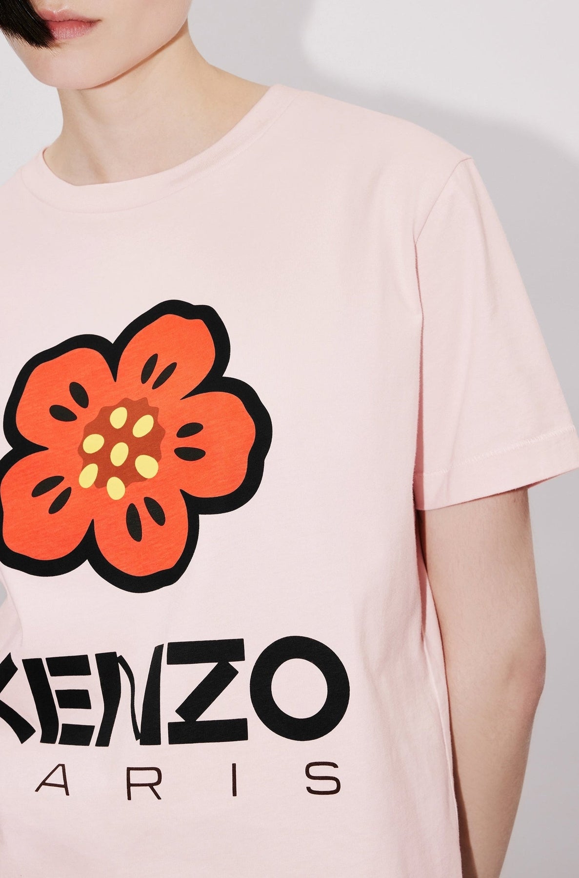 Loose Boke Flower T-shirt - Faded Pink