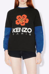T-shirt loose Boke Flower - Black
