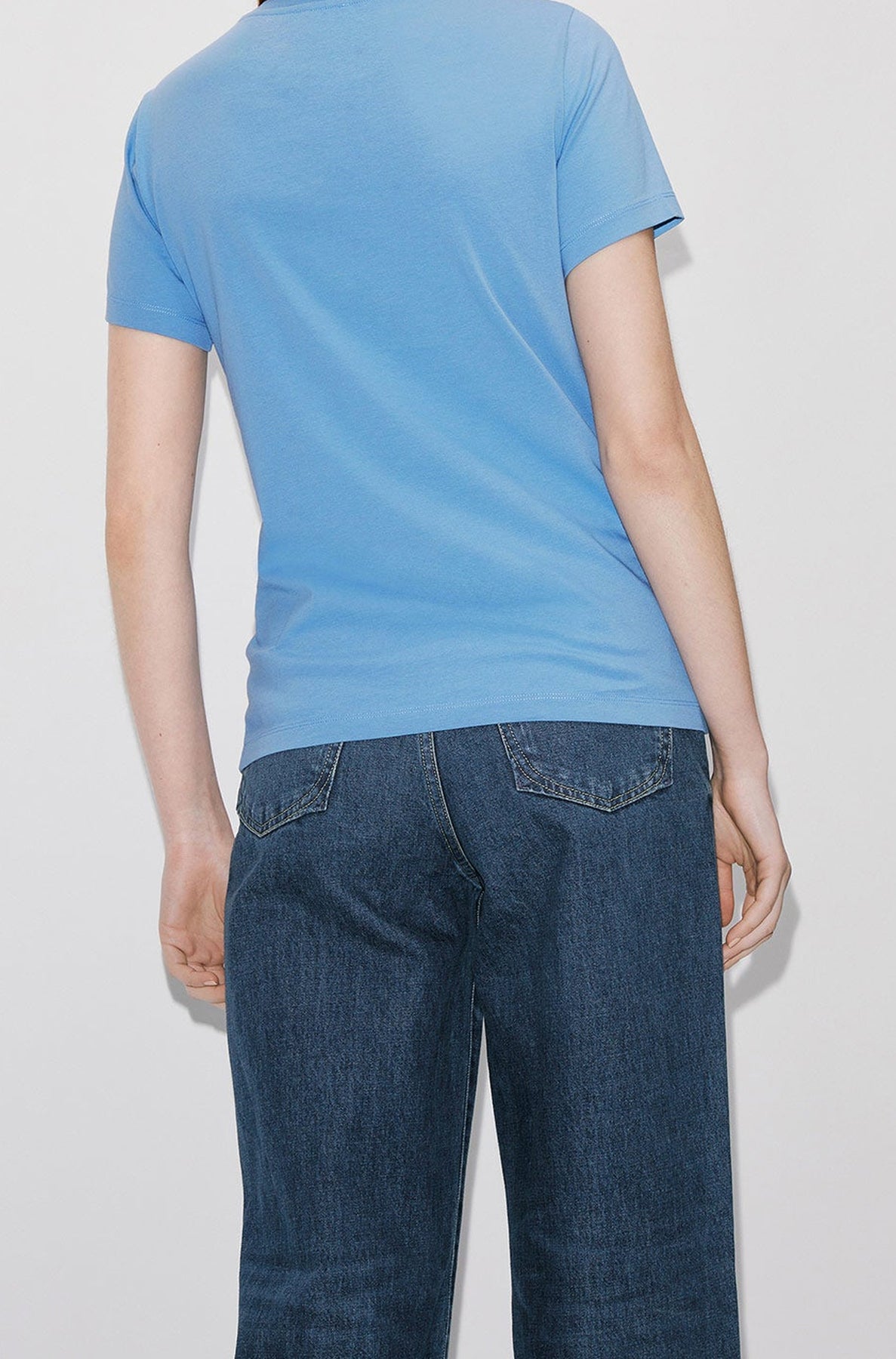 T-shirt with floral print - Cyan