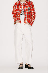 Veste Varsity à carreaux en lin - Medium Red