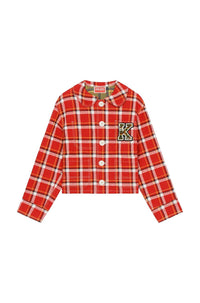 Veste Varsity à carreaux en lin - Medium Red
