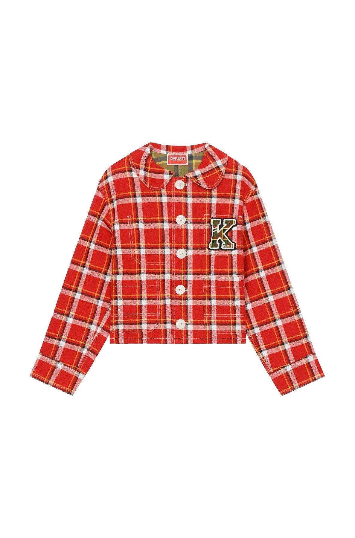 Veste Varsity à carreaux en lin - Medium Red