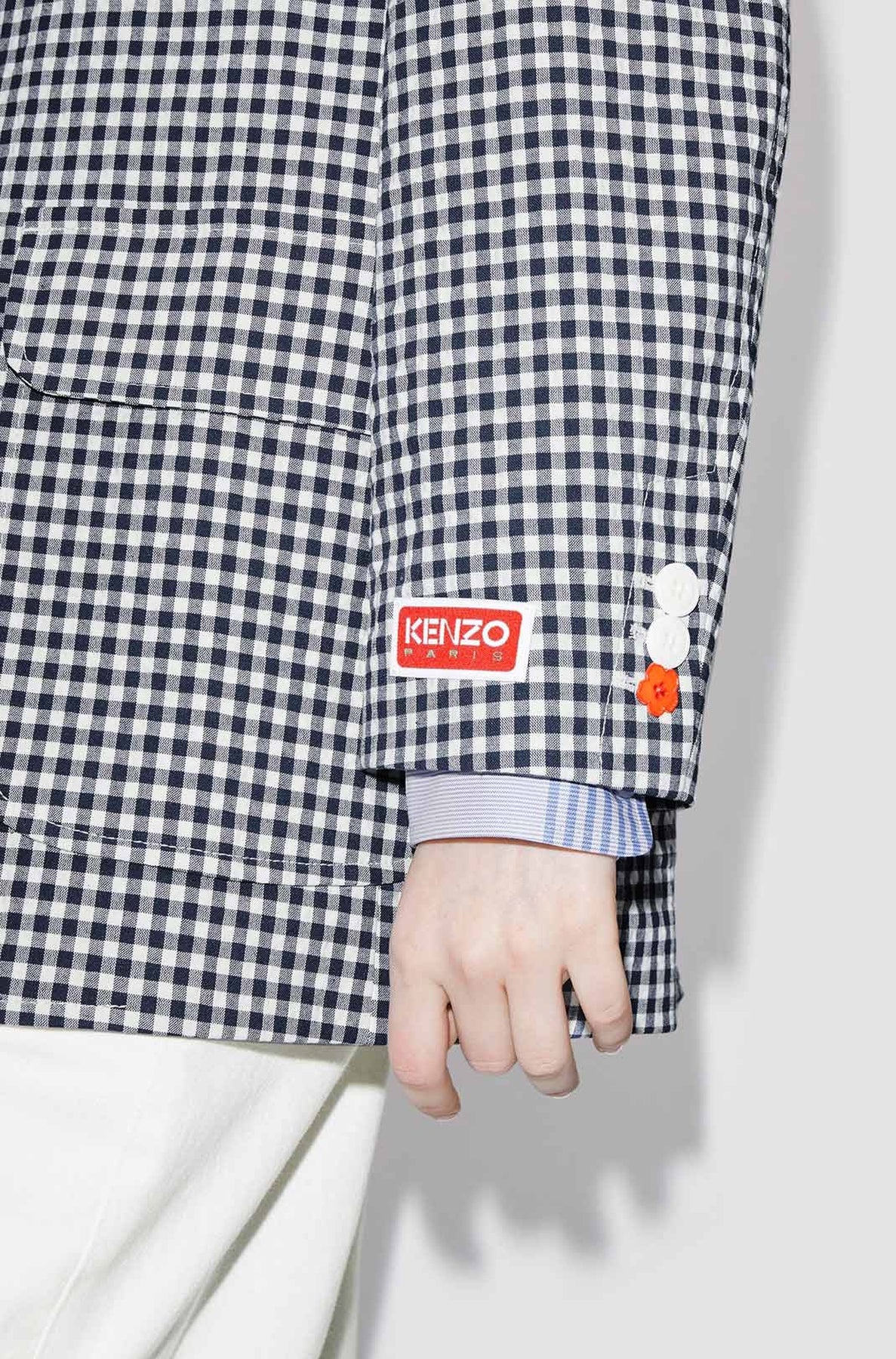 Oversized gingham blazer - Midnight Blue