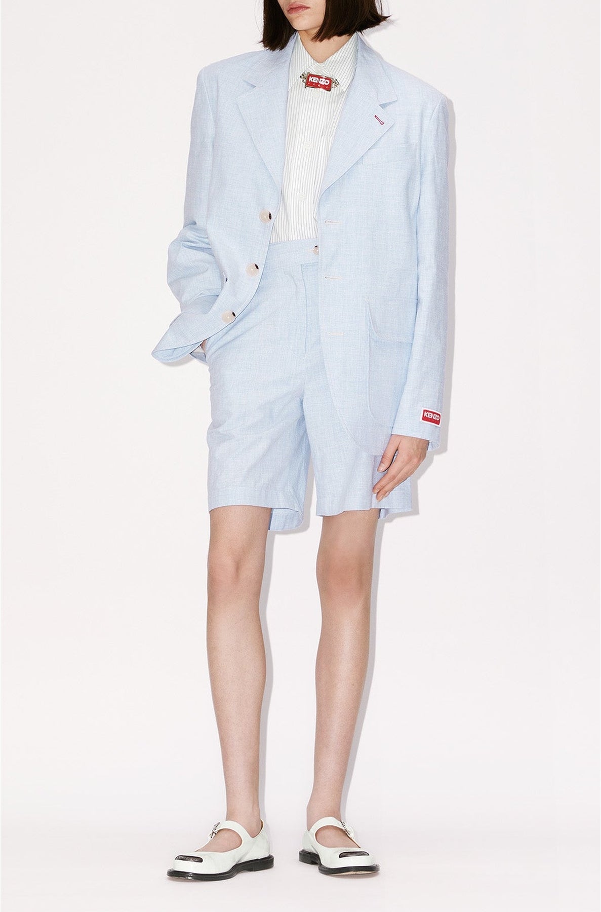 Blazer oversize en lin - Sky Blue