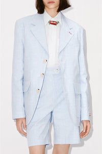 Blazer oversize en lin - Sky Blue