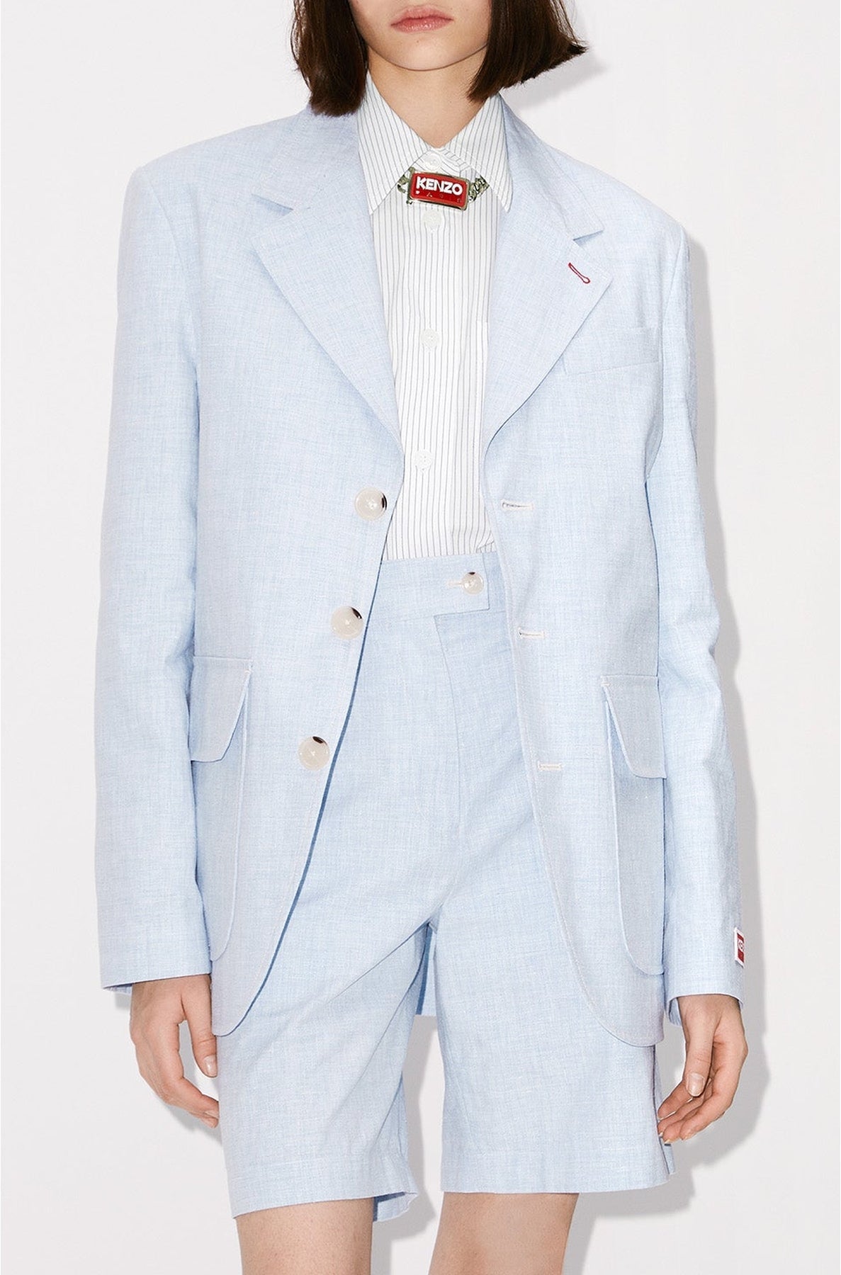 Blazer oversize en lin - Sky Blue