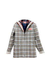 Veste à carreaux en lin - Middle Grey