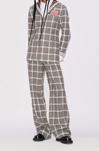 Veste à carreaux en lin - Middle Grey