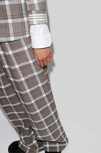 Veste à carreaux en lin - Middle Grey