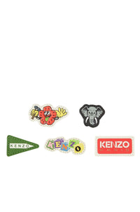 Lot de 4 badges auto-agrippants en cuir - Multicolor