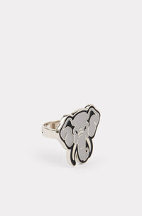 Bague réglable en forme d"éléphant en laiton - Middle Grey