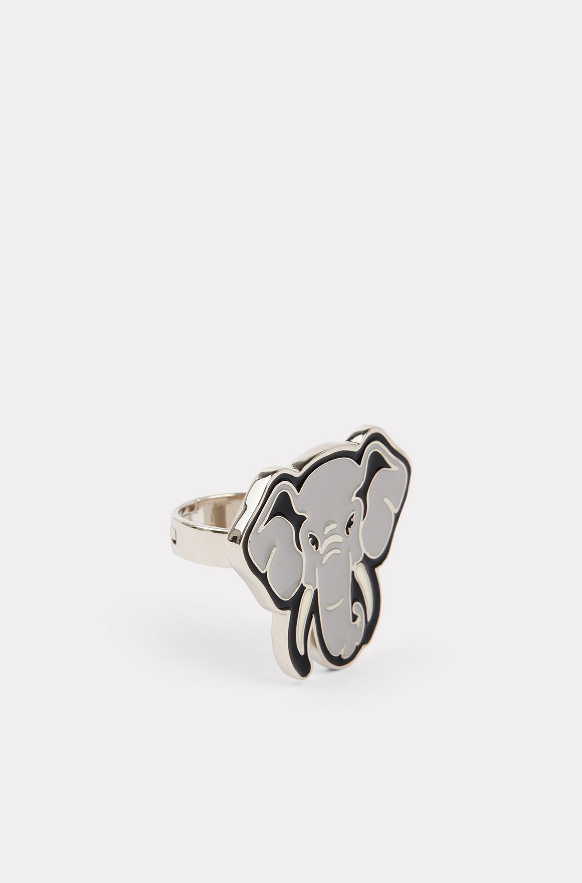 Bague réglable en forme d"éléphant en laiton - Middle Grey