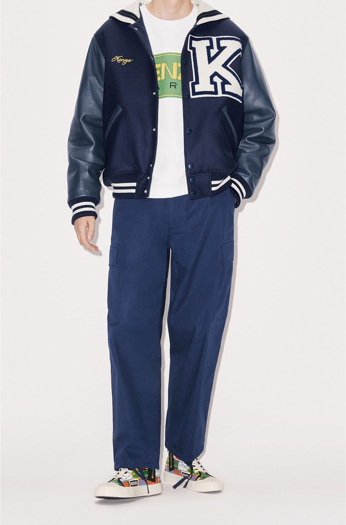 Blouson Sailor Varsity en laine - Midnight Blue