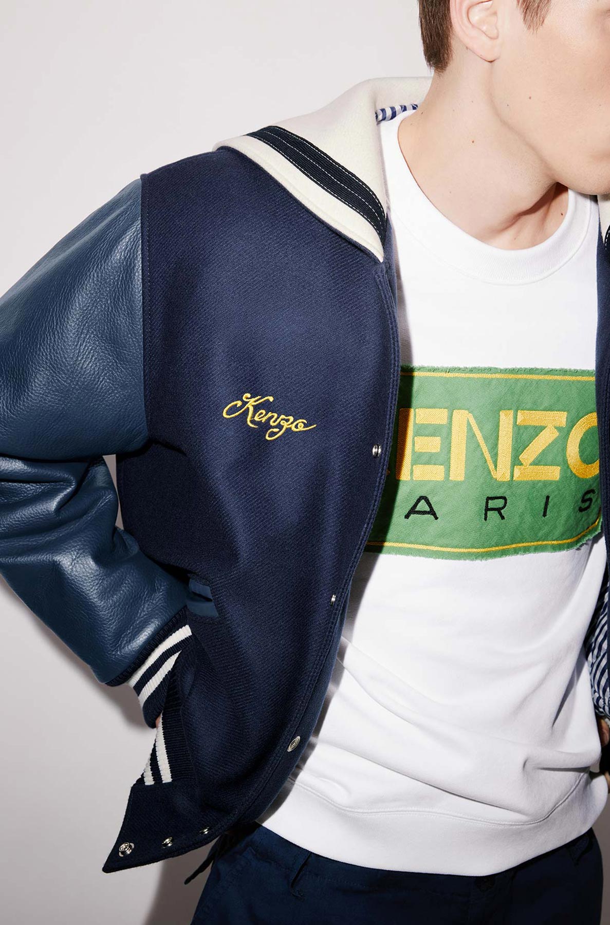 Blouson Sailor Varsity en laine - Midnight Blue