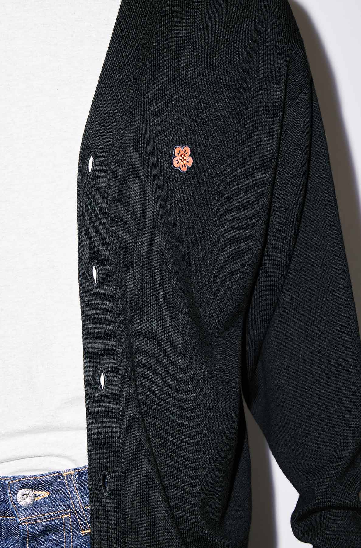 Cardigan Boke Flower en laine - Black