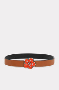 Ceinture large réversible "Boke Flower" en cuir - Black