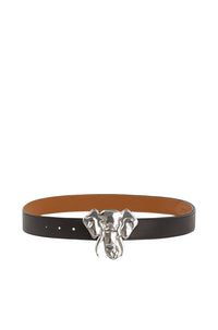 Ceinture large réversible "Kenzo Éléphant" en cuir - Black