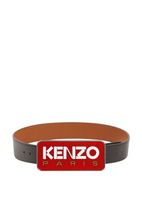 Ceinture large réversible Kenzo Paris en cuir - Black
