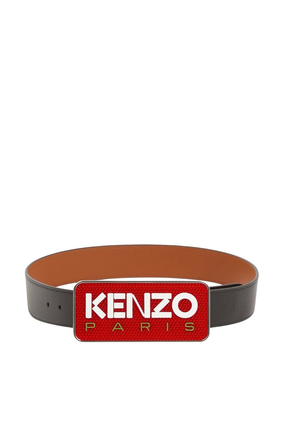 Ceinture large réversible Kenzo Paris en cuir - Black