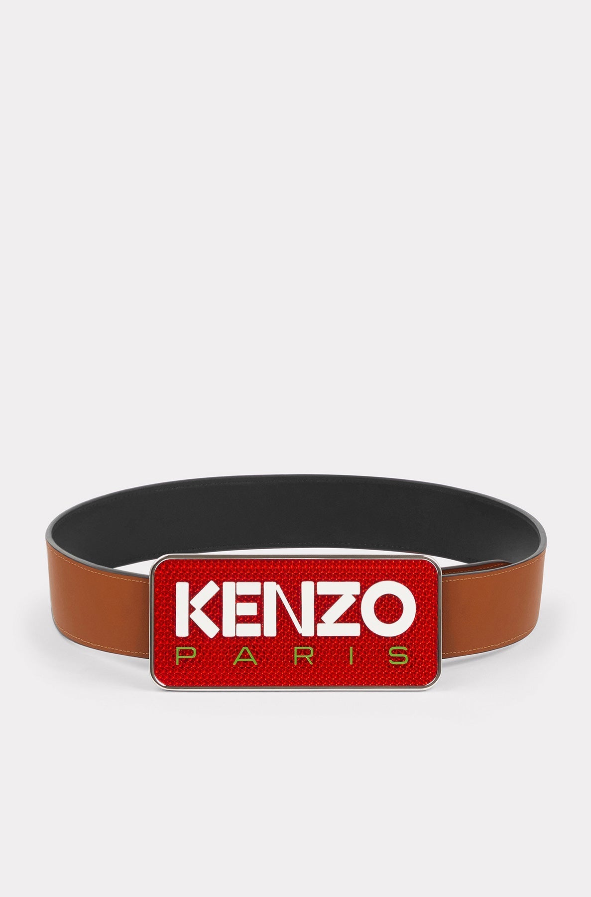 Ceinture large réversible Kenzo Paris en cuir - Black