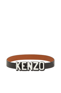 Ceinture large réversible Kenzo Paris en cuir - Black