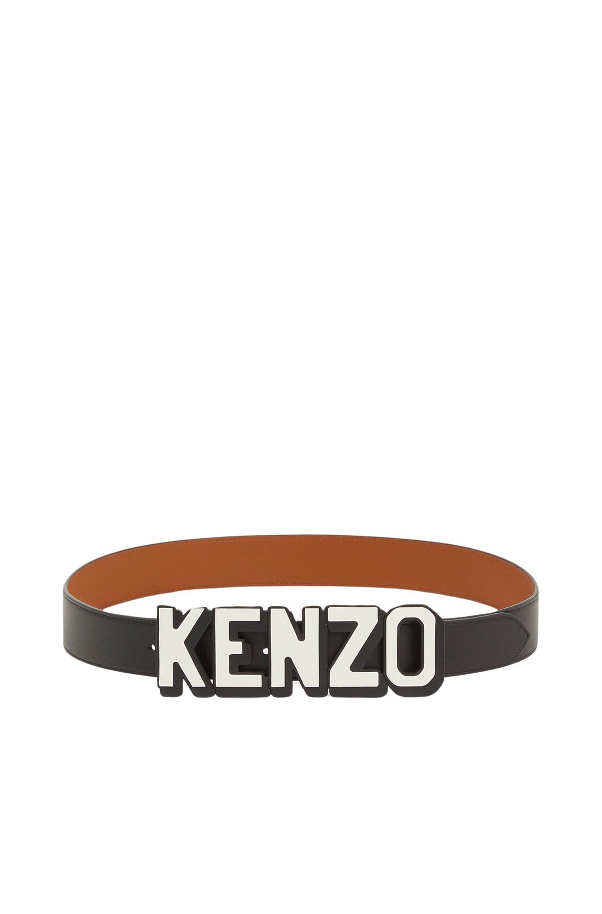 Ceinture large réversible Kenzo Paris en cuir - Black