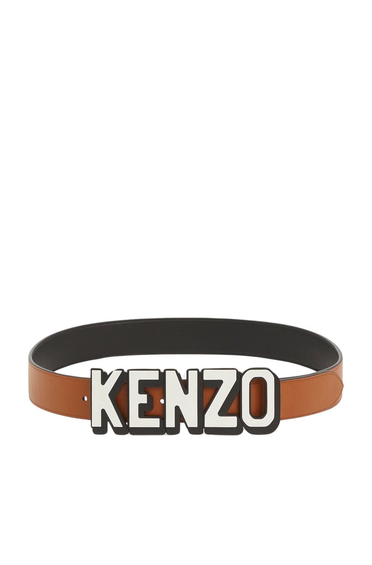 Ceinture large réversible Kenzo Paris en cuir - Black