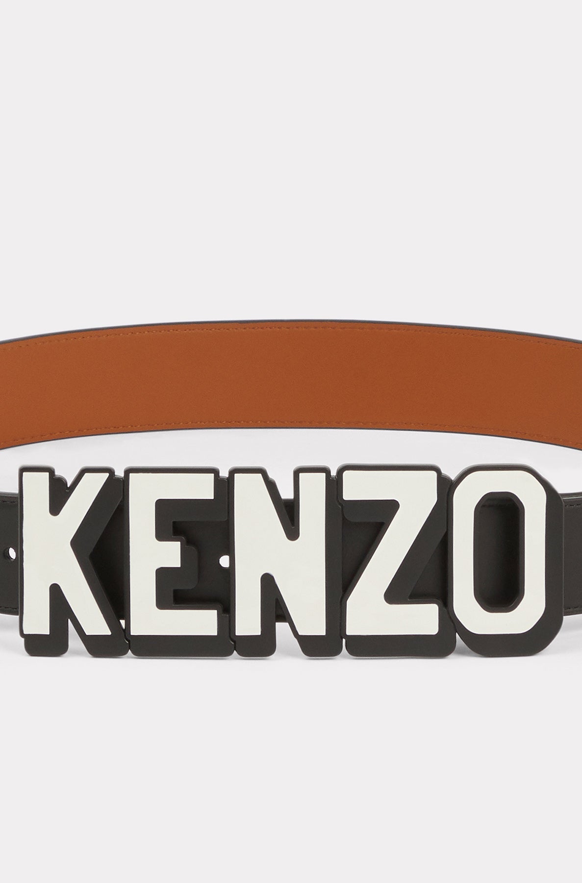 Ceinture large réversible Kenzo Paris en cuir - Black