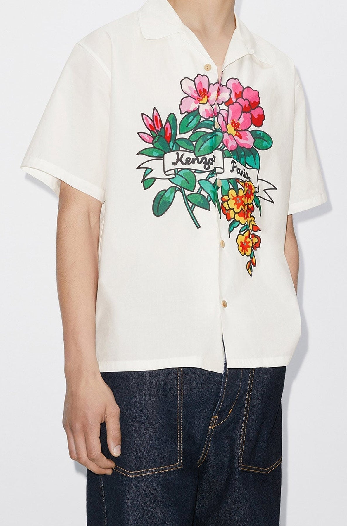 Chemise hawaïenne Aloha Flower Tattoo - Off White