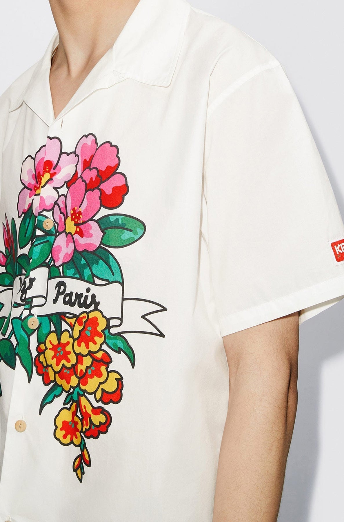 Chemise hawaïenne Aloha Flower Tattoo - Off White