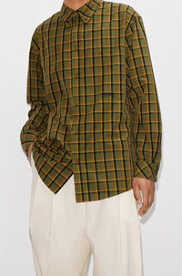 Chemise casual à carreaux - Khaki