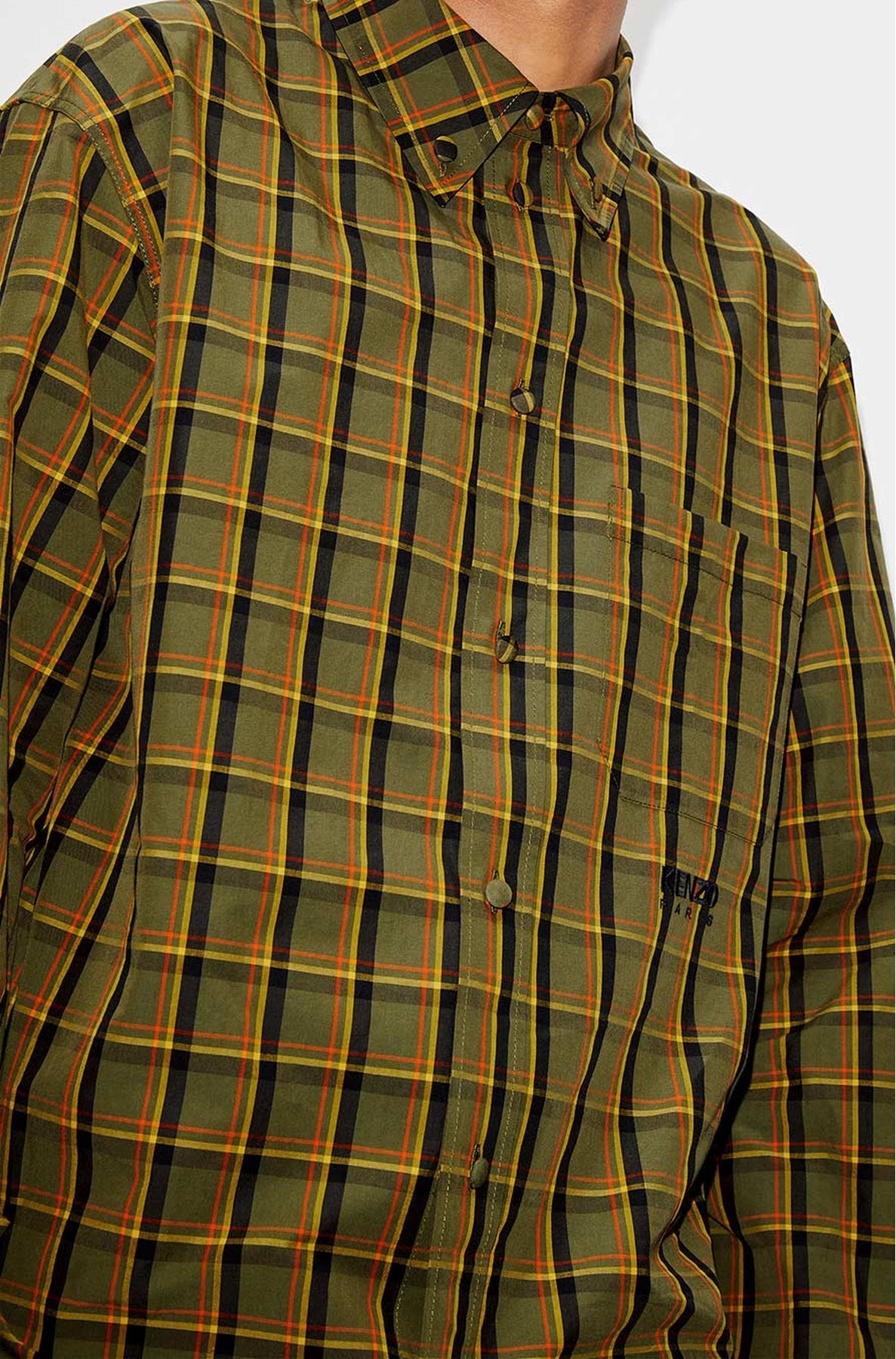 Chemise casual à carreaux - Khaki